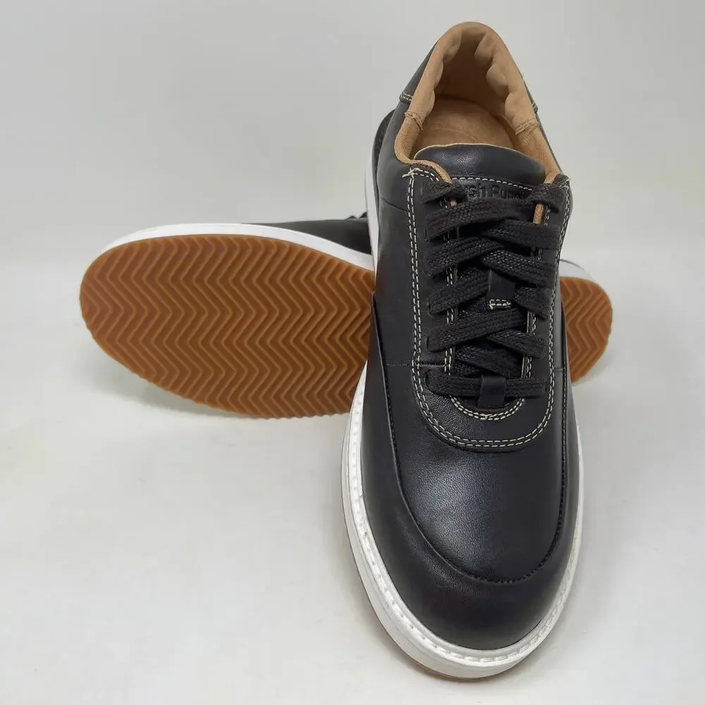 Hush Puppies Keaton Sneakers Leather Mens‎ 7 Dark Brown 114.9=K.10.4